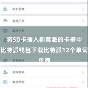 将SD卡插入树莓派的卡槽中比特派钱包下载比特派12个单词